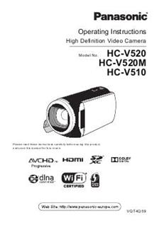 Panasonic HC-V520 manual. Camera Instructions.